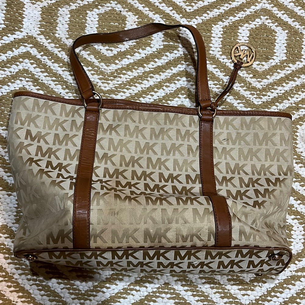 Michael Kors large canvas monogram tote